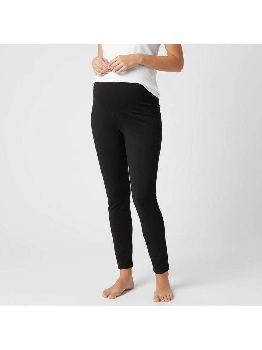 A Pea In The Pod Black Viscose Blend Maternity Jogger Pants Size Large
